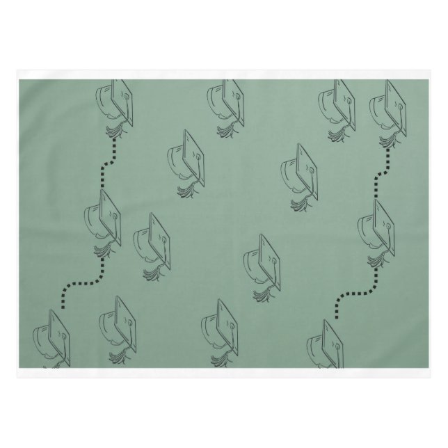 Nappe de table à motif de remise de diplômes vert  (Devant (Horizontal))