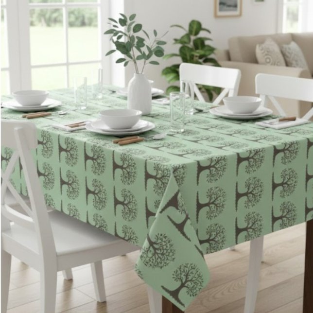 🌳 Nappe de Table Arbre de Vie Vert Pâle et Nature (Créateur téléchargé)