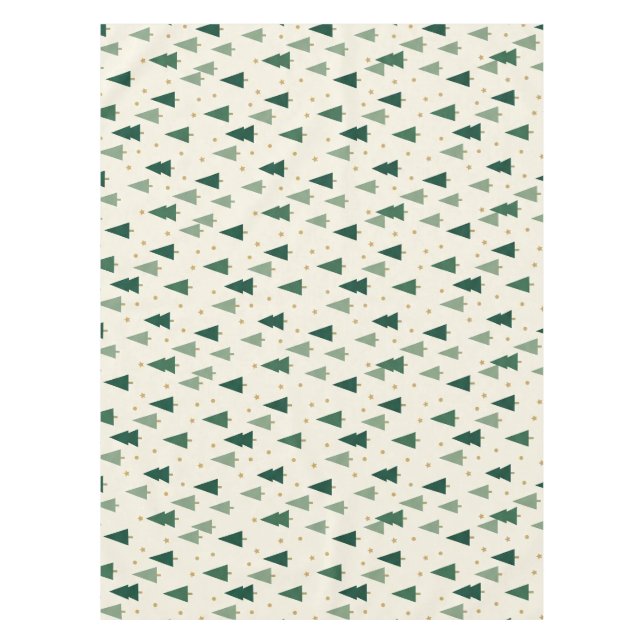 Nappe de table avec motif d'arbre de Noël vert sau (Devant)