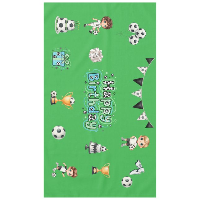 Nappe de table d'anniversaire de football pour gar (Devant)