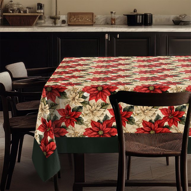 Nappe de table de fêtes classique Dessin floral ru (Classic Holiday Tablecloth Rustic Floral Design)