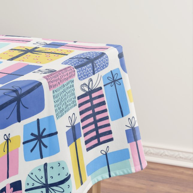 Nappe de table pour cadeaux de fête bleue (In Situ)