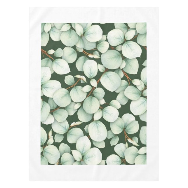 Nappe de table printanière feuille d'eucalyptus mo (Devant)