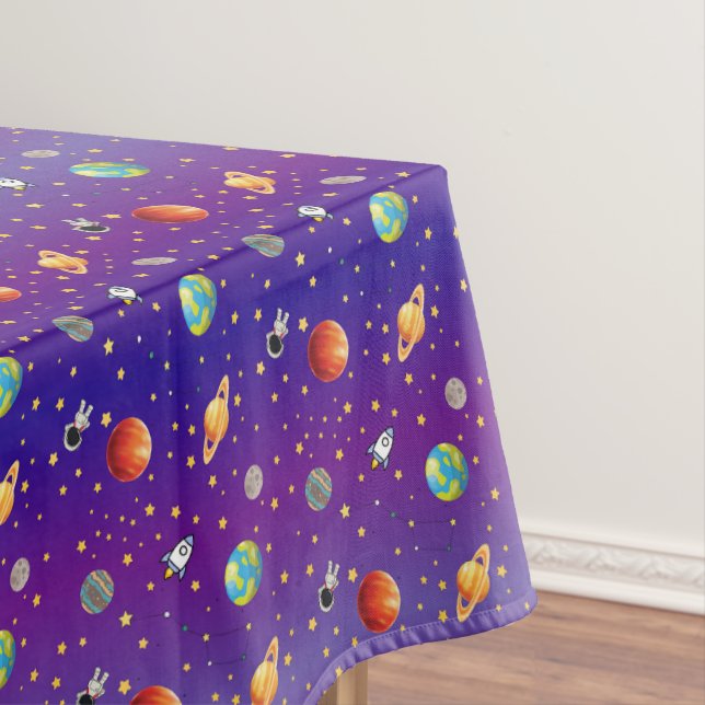 Nappe de table Univers Bleu foncé avec Planètes&Et (In Situ)