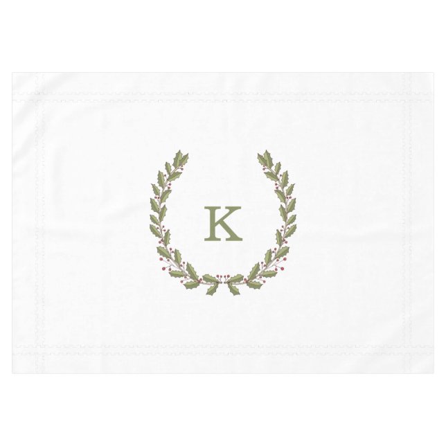 Nappe de vacances de monogramme de guirlande de (Devant (Horizontal))
