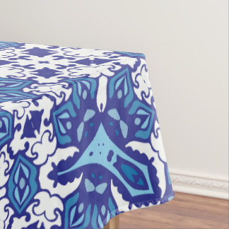 Nappe déco maison bleu marine et blanc
