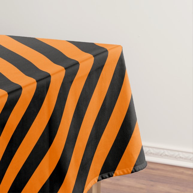 Nappe Décor de fête d'Halloween Orange Black Stripes (In Situ)