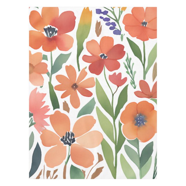Nappe Décor de table en terre cuite Fleur sauvage Boho r (Devant)