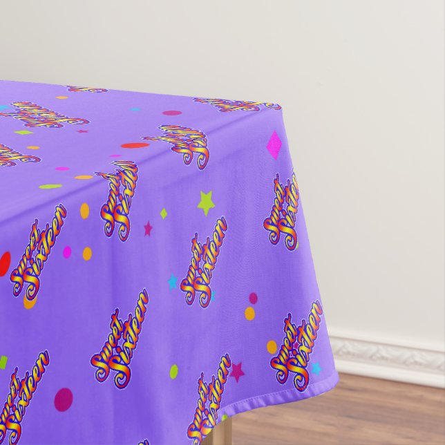 Nappe Décor Gradient Styliszed Sweet 16 on Purple (In Situ)