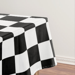 Nappe Décor moderne noir blanc À damiers Motif