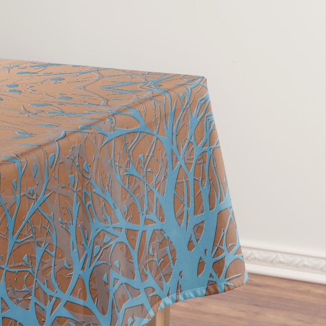 Nappe Décor ornemental arabe en soie de bronze brun dégr (In Situ)