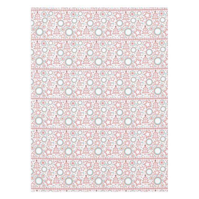 Nappe Décor ornemental Merry Christmas blanc sans charme (Devant)