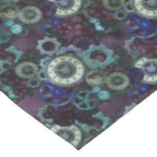 Nappe Décor Steampunk, montres lances motif noir