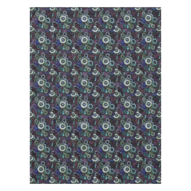 Nappe Décor Steampunk, montres lances motif noir (Devant)