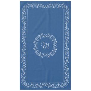 Nappe Dentelle vintage bleue des textes faits sur