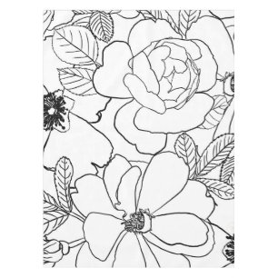 Nappe Design de dessin élégant Rose Floral Line