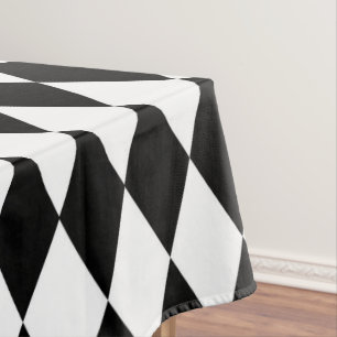 Nappe Design Diamant Noir Et Blanc