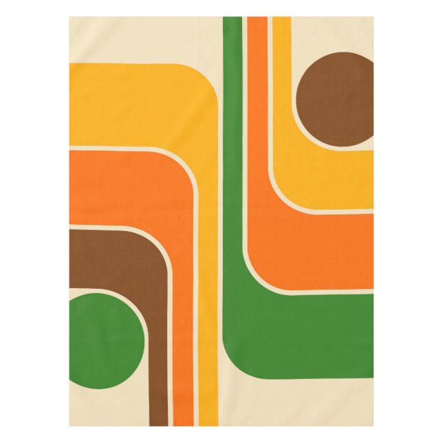 Nappe Design géométrique moderne du milieu du siècle (Devant)