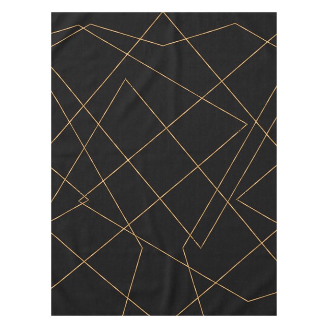 Nappe Design géométrique moderne Gold & Black (Devant)