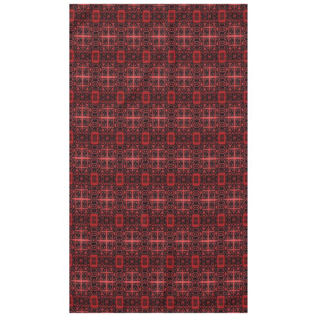 Nappe Design géométrique rouge et noir (Devant)