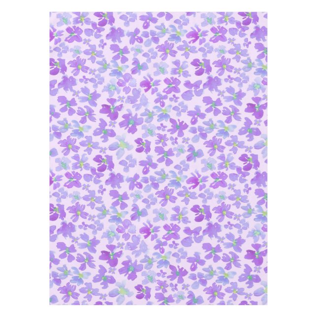 Nappe Design lilas de fleurs d'aquarelle violette (Devant)