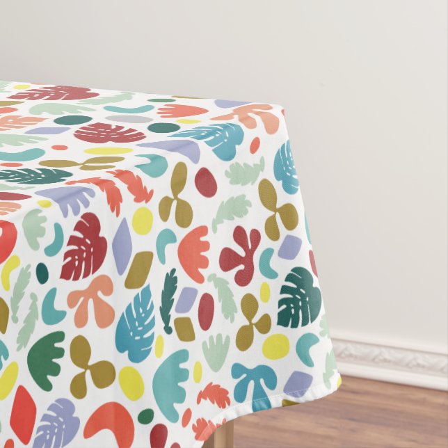 Nappe Design moderne plat Vert Rouge Orange Formes desig (In Situ)