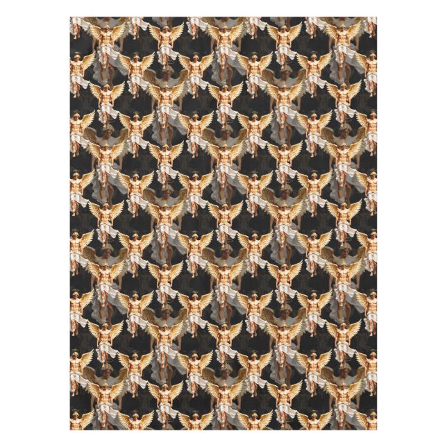 Nappe Design Motif des Anges d'or céleste (Devant)