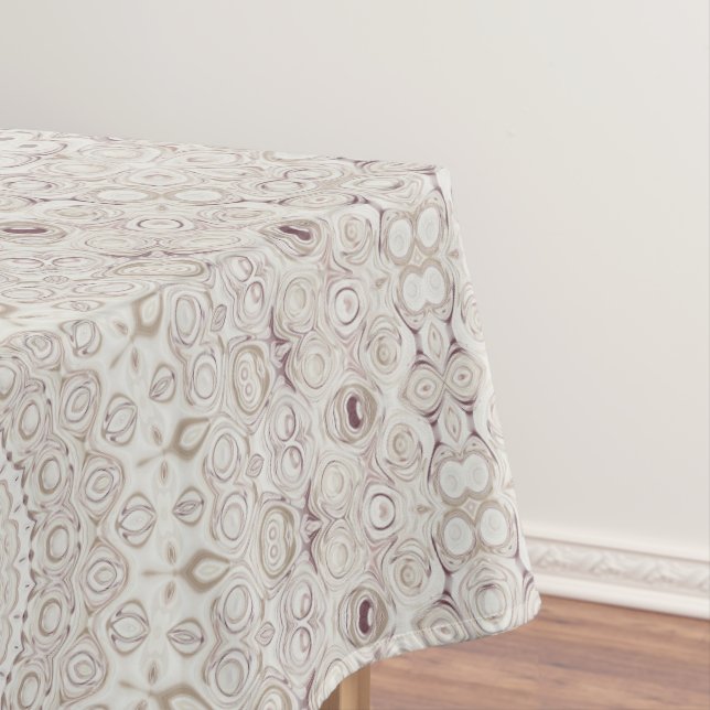 Nappe Design Motif en mandala beige et taupe (In Situ)