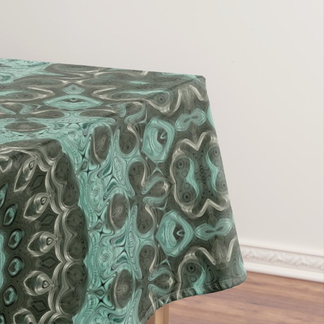 Nappe Design Motif Mandala vert antique (In Situ)