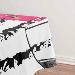 Nappe Design motif rayé Cactus rose