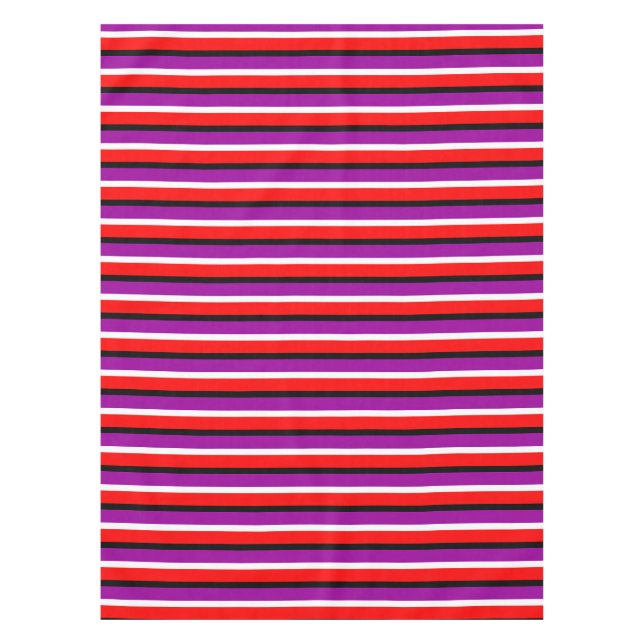 Nappe Design Motif rouge violet rayures (Devant)