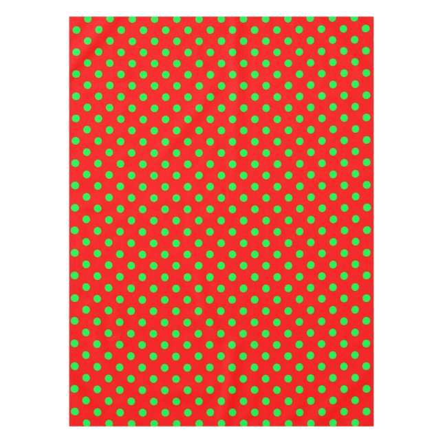 Nappe Design Pois vert Arrière - plan rouge (Devant)