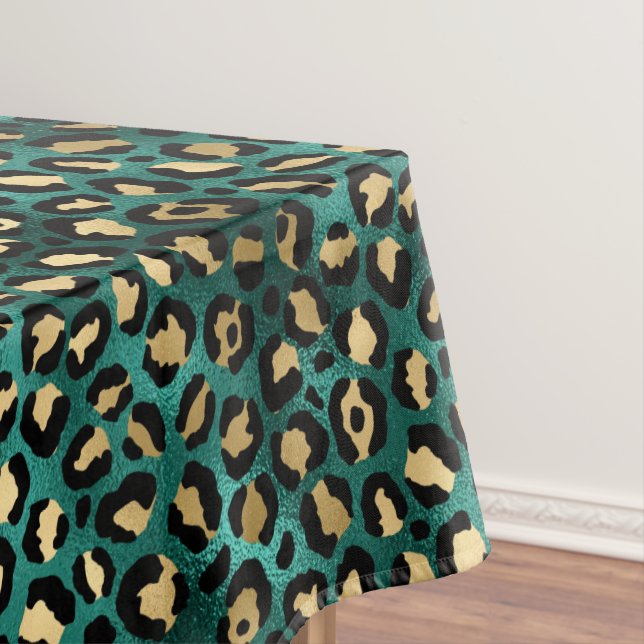 Nappe Design turquoise et Gold Leopard Series 3 (In Situ)