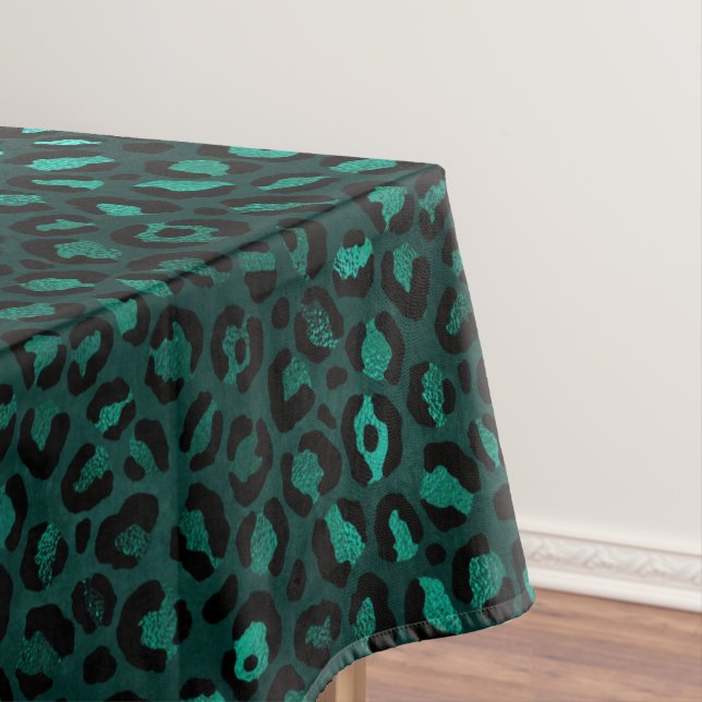 Nappe Design turquoise et Gold Leopard Series 4 (In Situ)