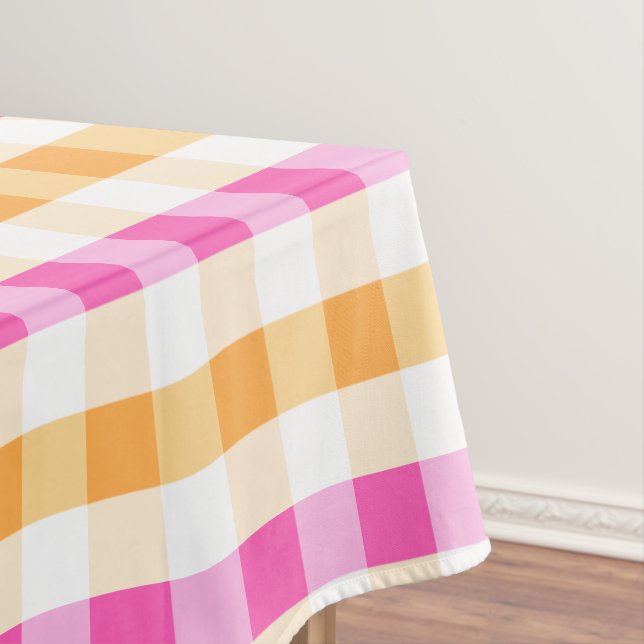 Nappe Designer en vichy motif orange et rose (In Situ)