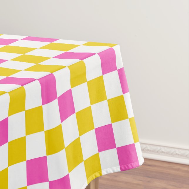 Nappe Dessin à carreaux jaune blanc rose (In Situ)