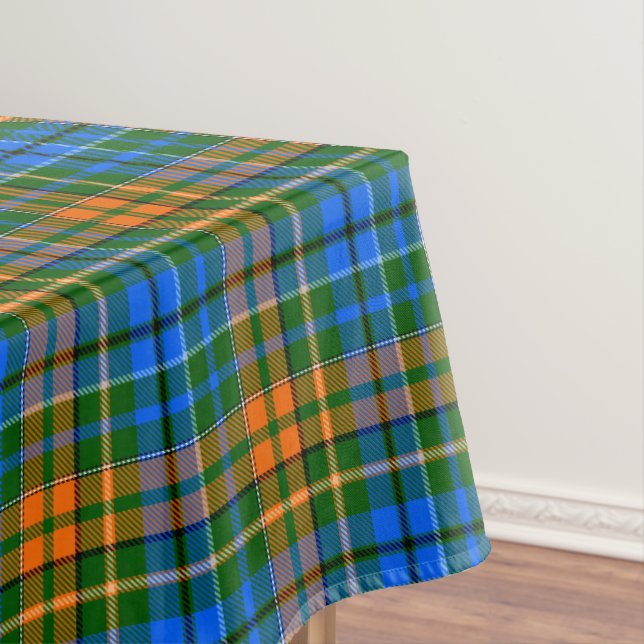 Nappe Dessin à carreaux Tartan vert orange bleu  (In Situ)