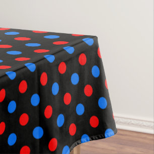 Nappe Dessin à points noirs rouges et bleus