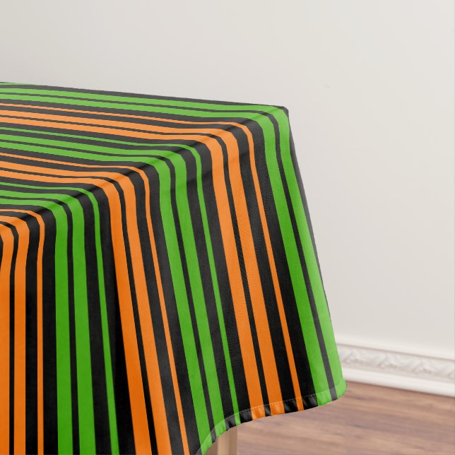 Nappe Dessin à rayures verticales orange vert noir   (In Situ)