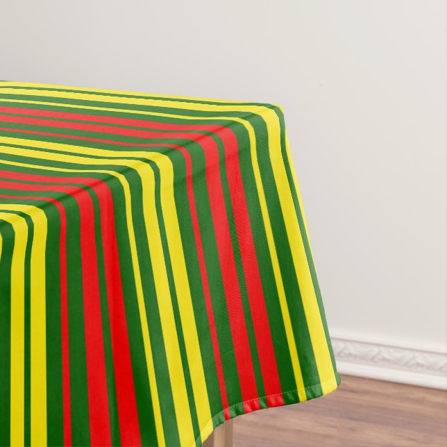 Nappe Dessin de bandes verticales vert jaune rouge   (In Situ)