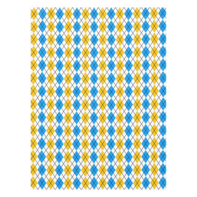 Nappe Dessin de diamant Argyle bleu jaune blanc (Devant)