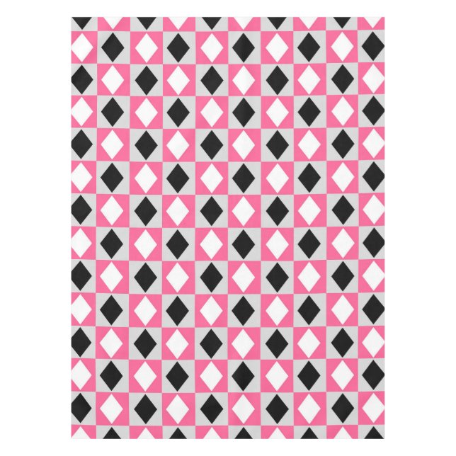Nappe Diamant Rhombus rose noir blanc (Devant)
