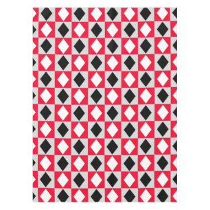 Nappe Diamant rouge noir blanc géométrique Rhombus