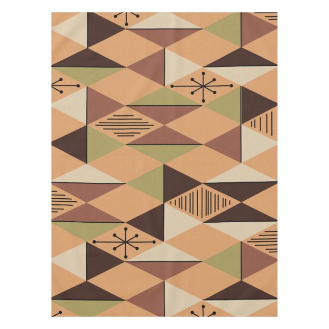 Nappe Diamants d'Art de l'Âge Atomique Orange Vert Brown (Devant)