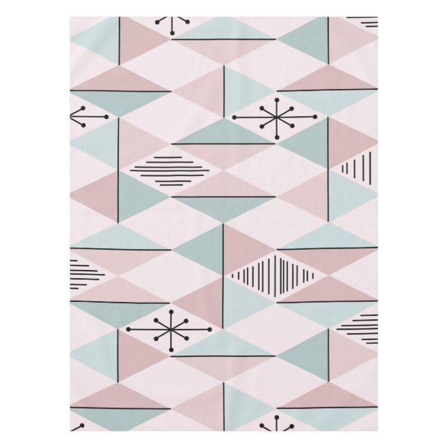 Nappe Diamants d'Art de l'Âge Atomique Pastel Rose Vert (Devant)