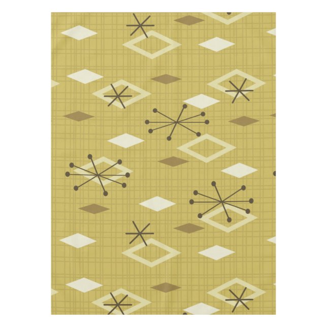 Nappe Diamants modernes du milieu du siècle Jaune (Devant)