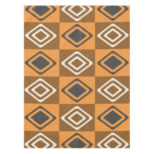Nappe Diamants modernes du milieu du siècle Orange Brown