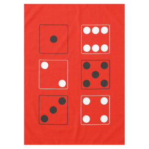 Nappe DICE numéros de pips noir mélange blanc + votre do