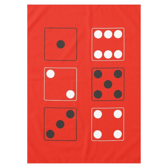 Nappe DICE numéros de pips noir mélange blanc + votre do (Devant)
