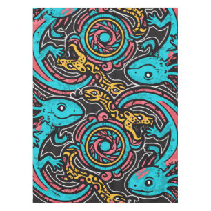 Nappe Dieu aztèque Xolotl combattant l'art tribal de la